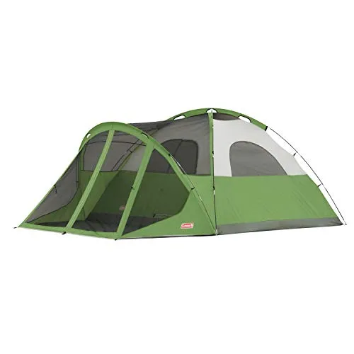 Coleman Evanston Screened Camping Tent, 6/8 Person Weatherproof Tent with Roomy Interior Includes Rainfly, Carry Bag, Easy Setup and Screened-in Porch