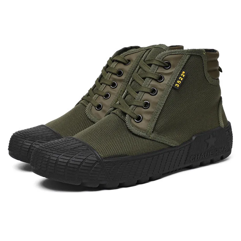 Construction Site Wear-resistant Non-slip High Top Canvas Breathable Shoes