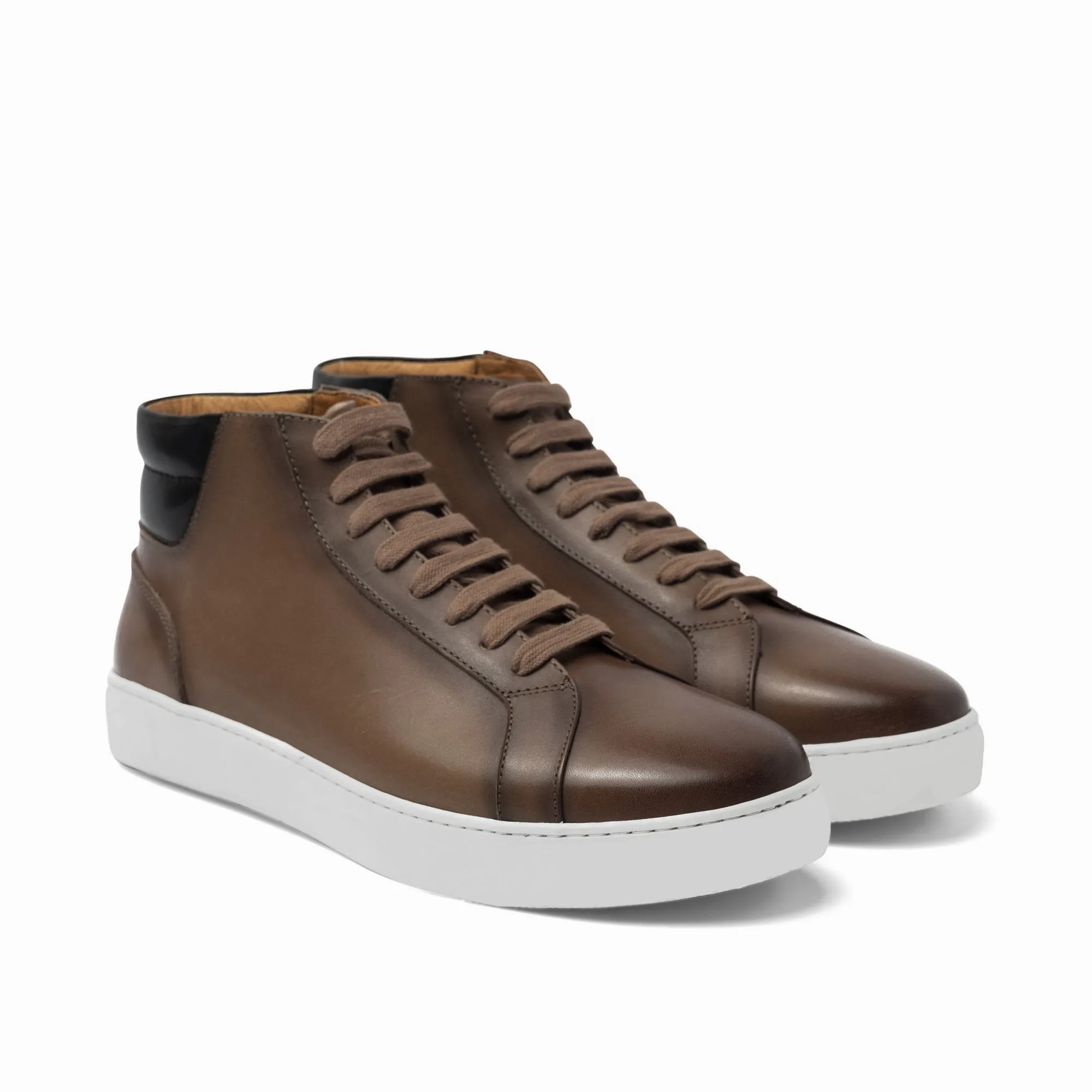 Copper Brown Leather Angus Sneaker Boots