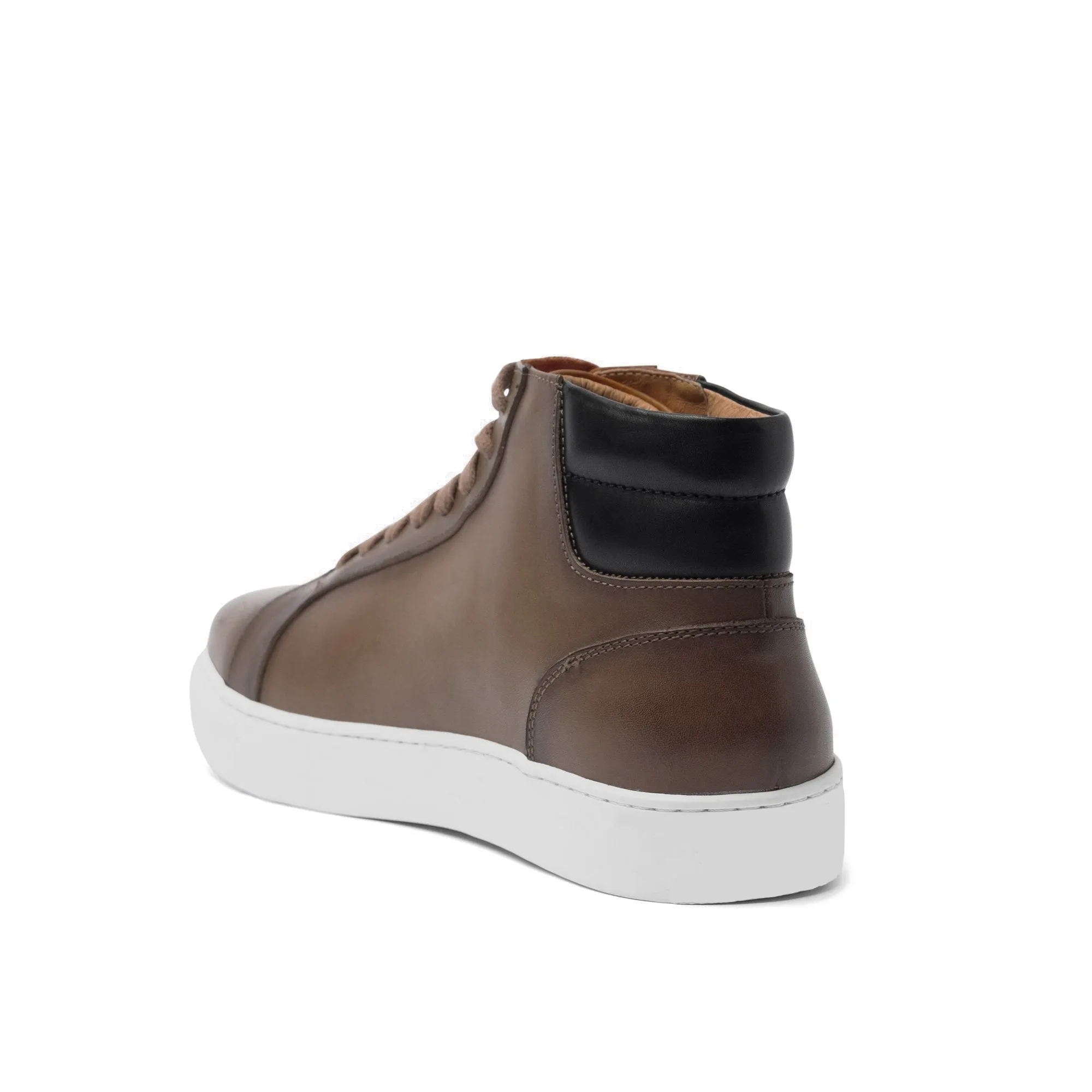 Copper Brown Leather Angus Sneaker Boots