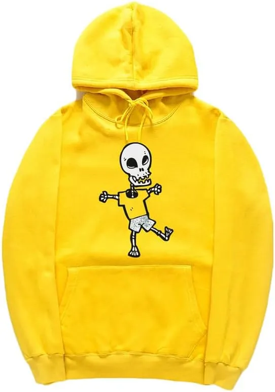 CORIRESHA Halloween Skull Hoodie Long Sleeve Drawstring Kangaroo Pocket Funny Sweatshirt