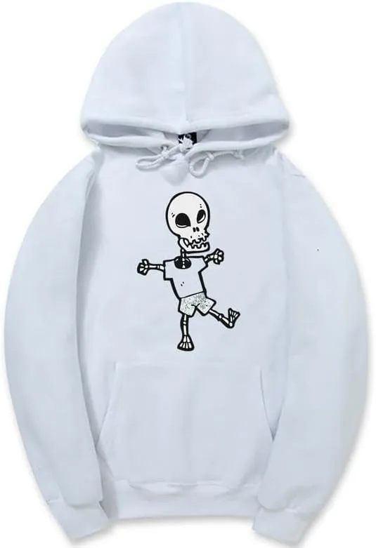 CORIRESHA Halloween Skull Hoodie Long Sleeve Drawstring Kangaroo Pocket Funny Sweatshirt