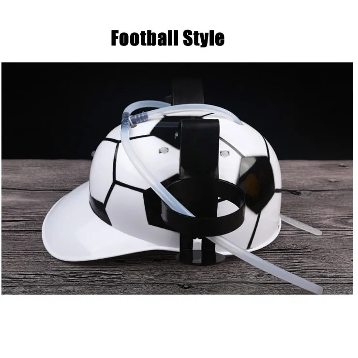 Creative Lazy Drinking Hat Beer Sada Can Dual Holder Helmet Cap With Soft Straw Bar Fun Unique Party Football Game Hats