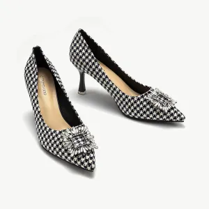 Crystal Buckle Tweed Pumps (Olivia)