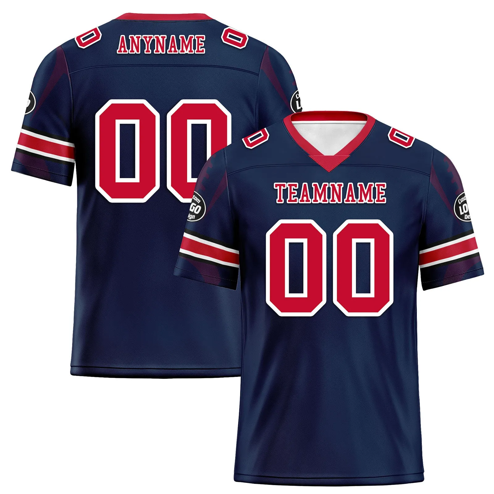 Custom Blue New England Football Jersey and Sports Shoes Combo Offer Personalized Combo ZH-D025008-26