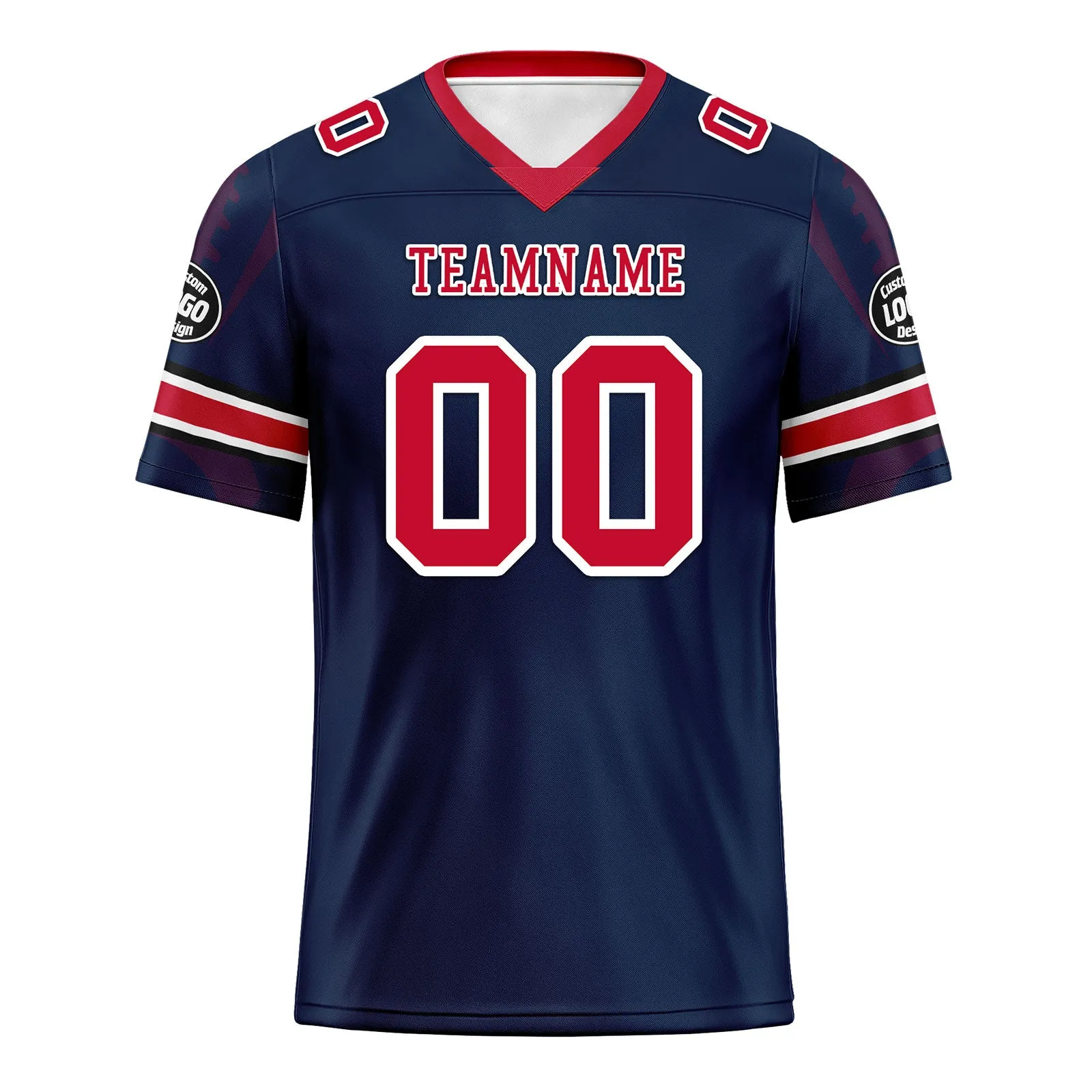 Custom Blue New England Football Jersey and Sports Shoes Combo Offer Personalized Combo ZH-D025008-26