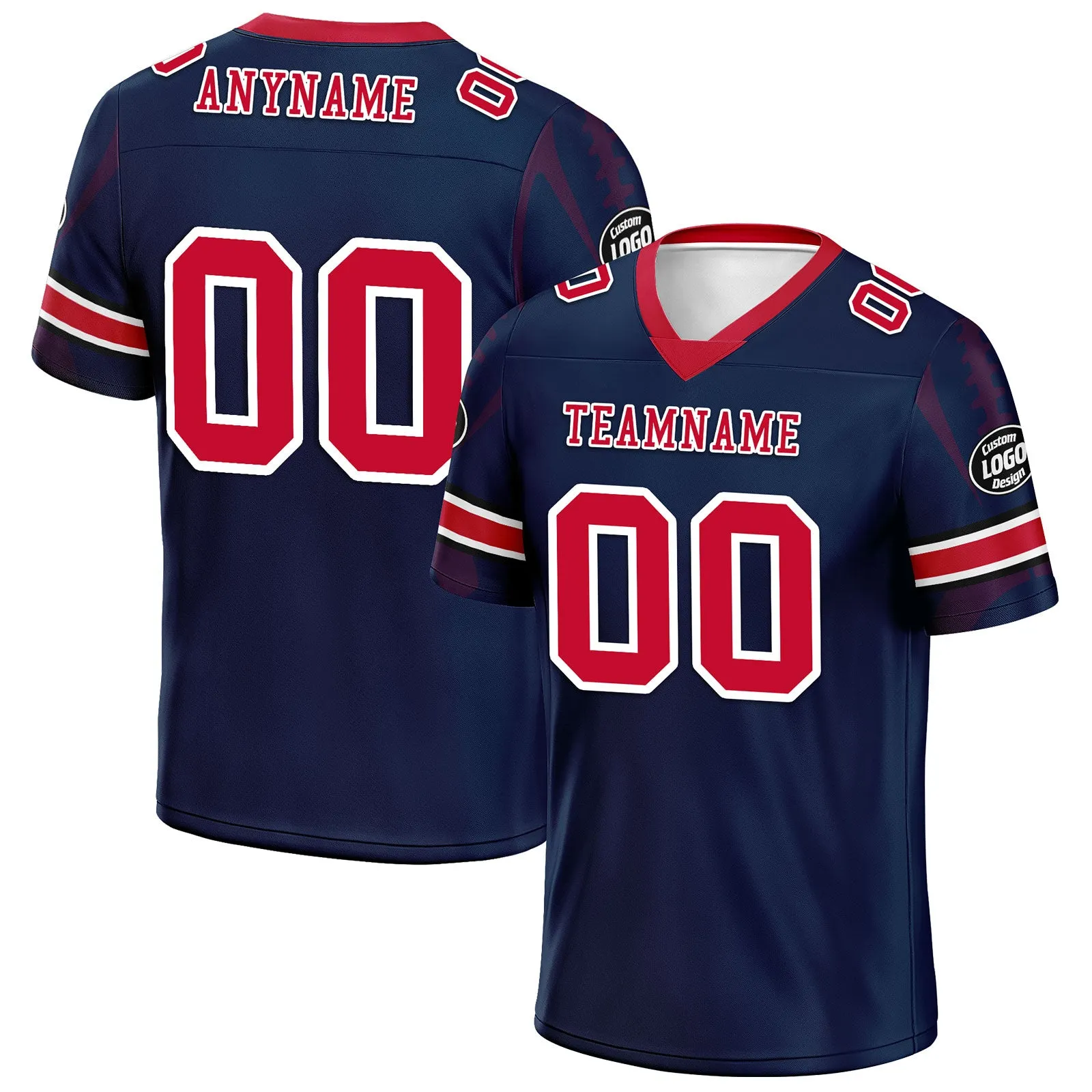 Custom Blue New England Football Jersey and Sports Shoes Combo Offer Personalized Combo ZH-D025008-26