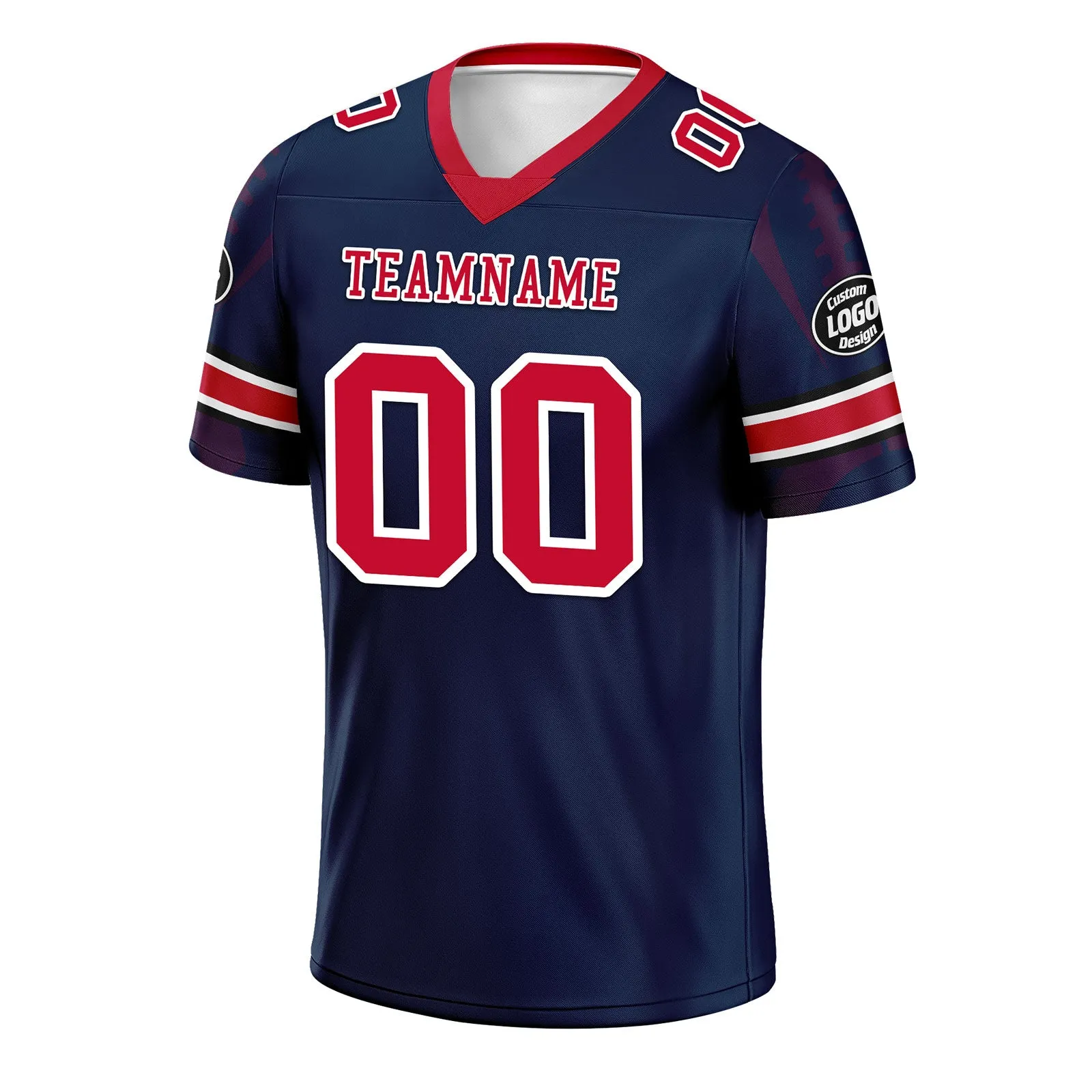 Custom Blue New England Football Jersey and Sports Shoes Combo Offer Personalized Combo ZH-D025008-26