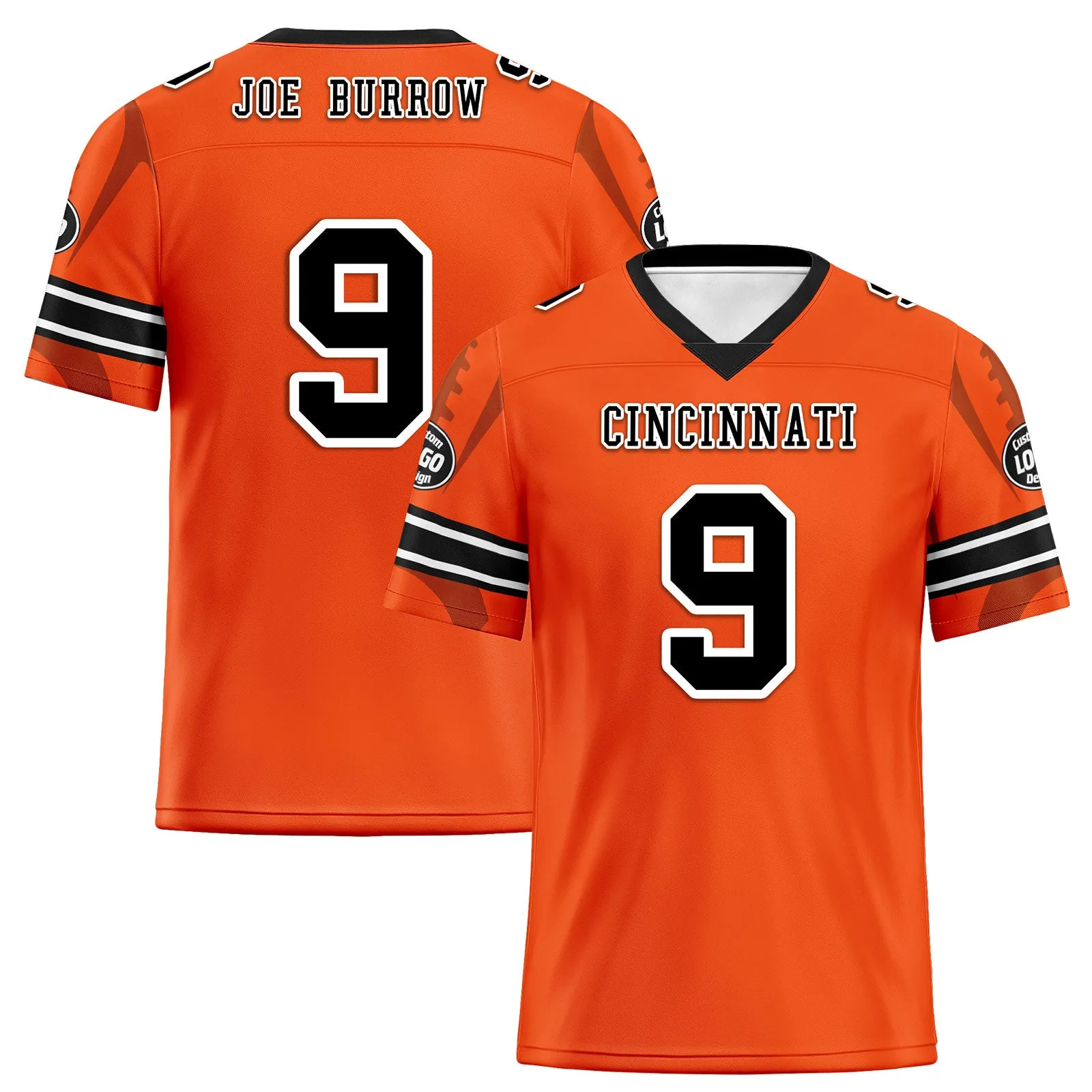 Custom Orange Cincinnati Football Jersey and Sports Shoes Combo Offer Personalized Combo ZH-D025008-6