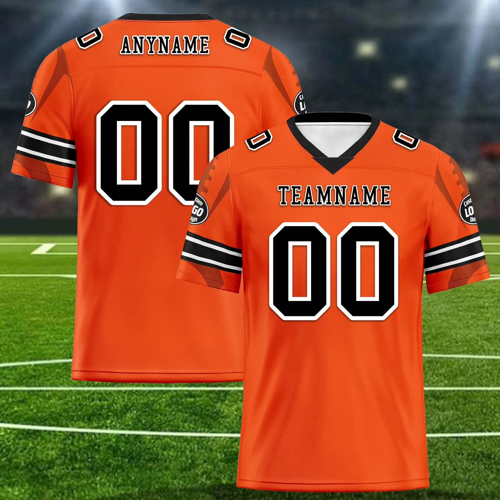 Custom Orange Cincinnati Football Jersey and Sports Shoes Combo Offer Personalized Combo ZH-D025008-6