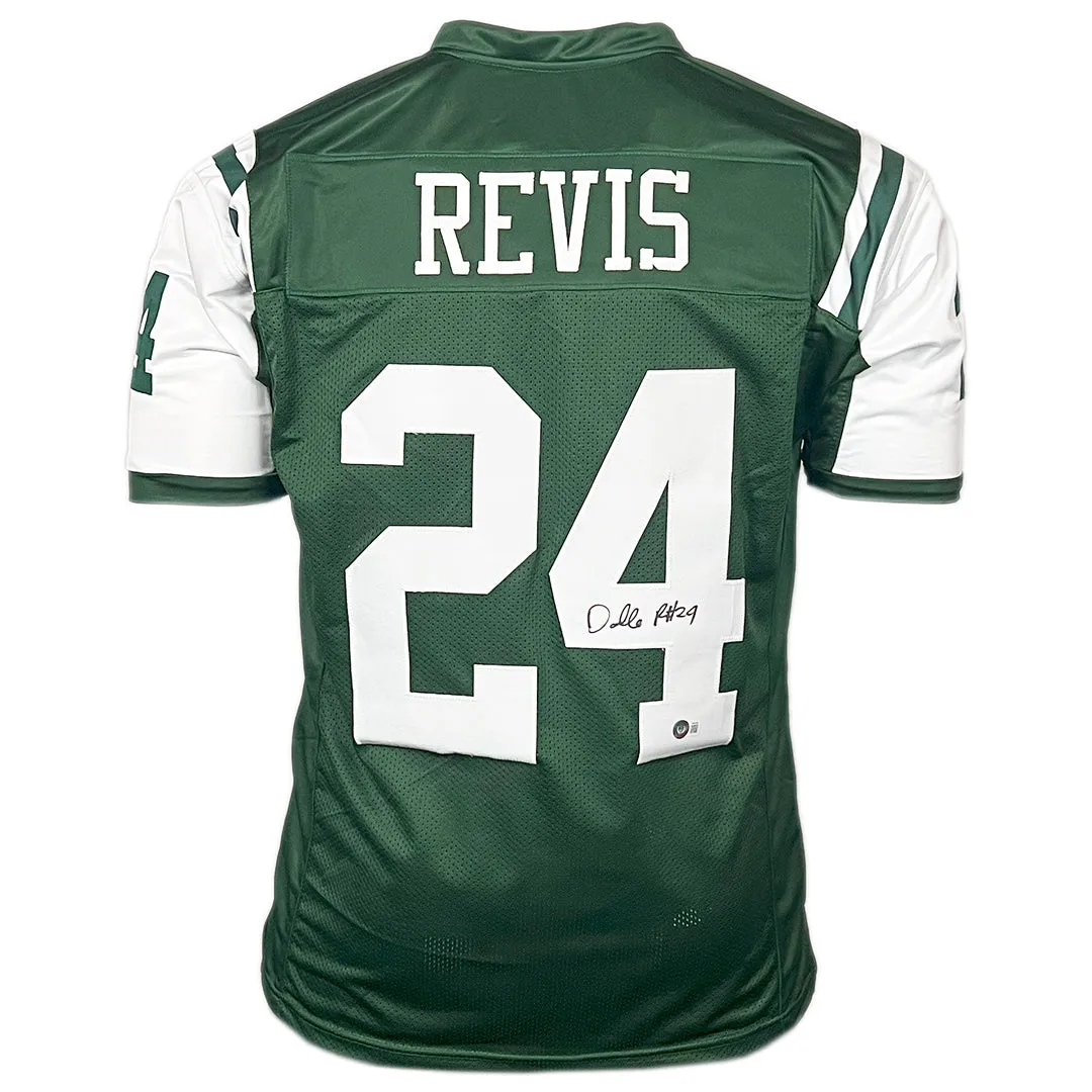 Darrelle Revis Signed New York Green Football Jersey (Beckett)