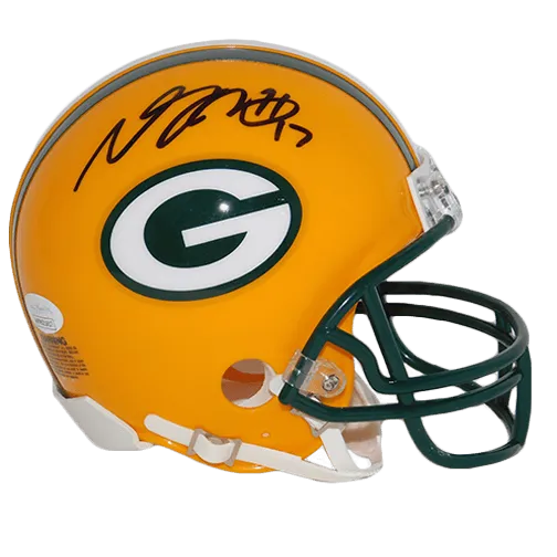 Davante Adams Packers Autographed Mini Football Helmet Yellow (JSA)