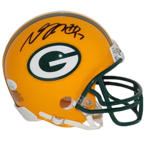 Davante Adams Packers Autographed Mini Football Helmet Yellow (JSA)