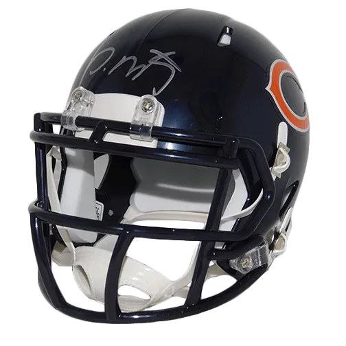 David Montgomery Autographed Chicago Bears Blue Speed Mini Football Helmet (JSA)