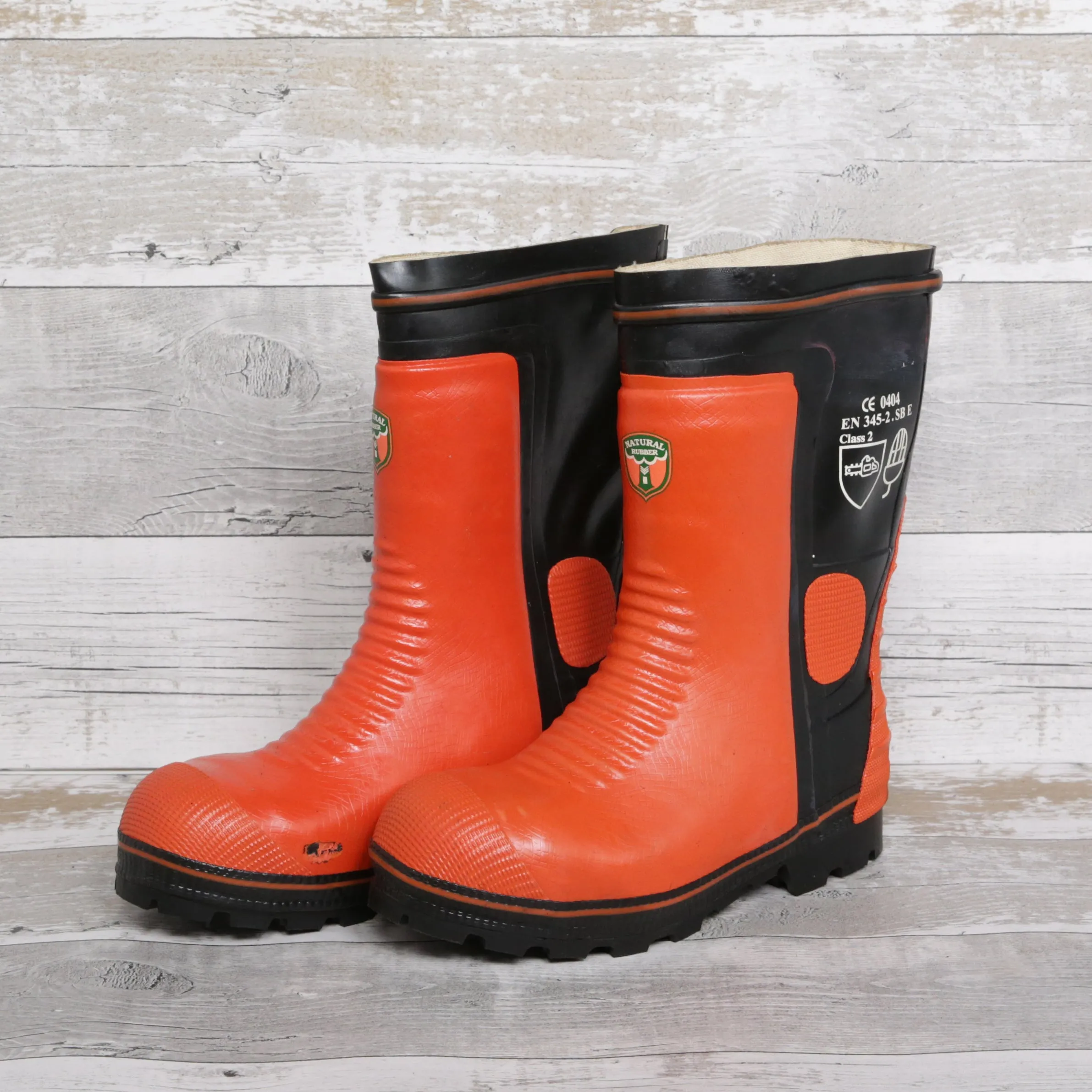 De-Branded Steel Toe Cap Chainsaw Class 2 Wellington Boots UK7.5