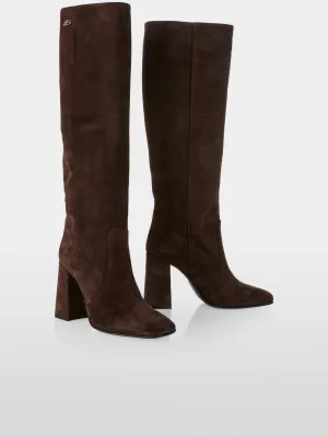 Deep Wood Suede High Boots