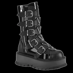 Demonia - Black Patent Slacker Platform Boot SLK160/BPT-VL