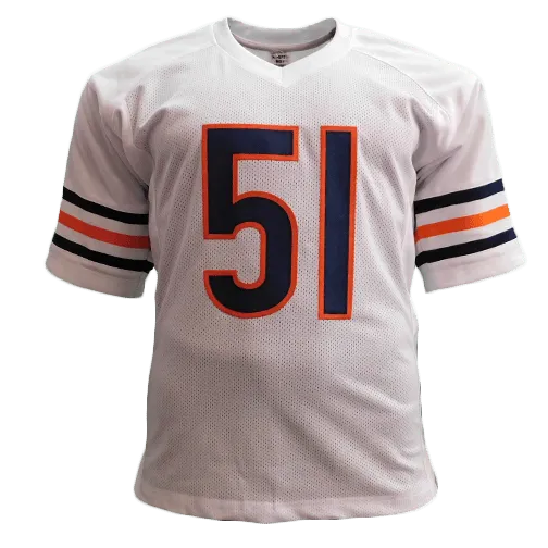 Dick Butkus Autographed pro style Football Jersey White STAT (JSA)