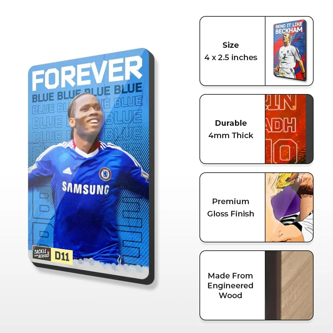 Didier Drogba, Zidane, David Beckham Football Design Fridge Magnets, 4mm Thick, Glossy Finish, Set of 3, Gift for Sports Fans (Combo of 3)