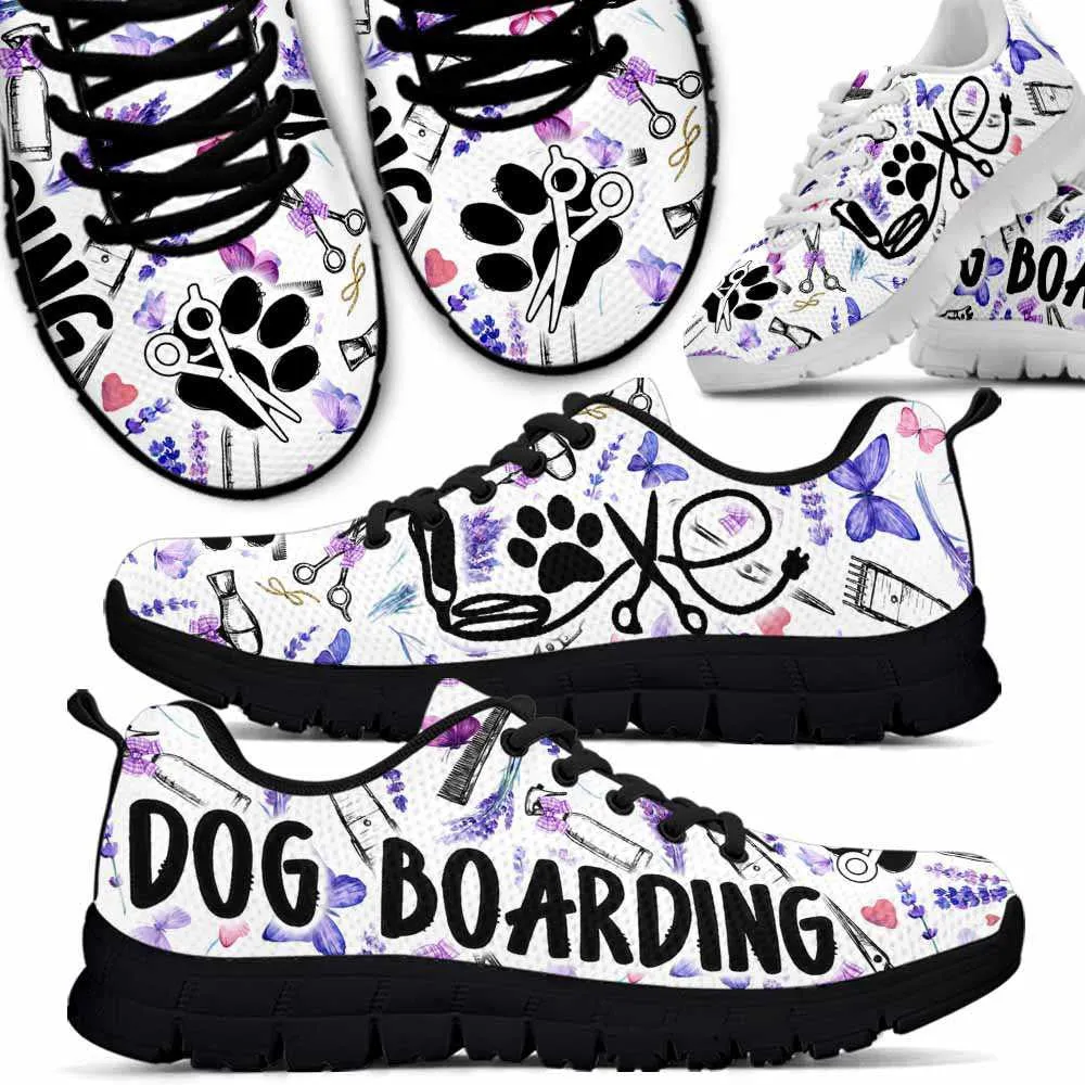 Dog Boarding Lavender Tools Sneakers Shoes, Dog Print Shoes, Best Running Shoes, Unique Gifts For Dog Lovers