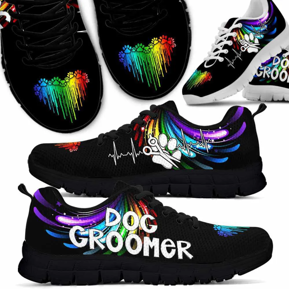 Dog Groomer Sneaker, Dog Groomer Dripping Heart Wing Sneakers Shoes, Best Running Shoes, Unique Gifts For Dog Lovers