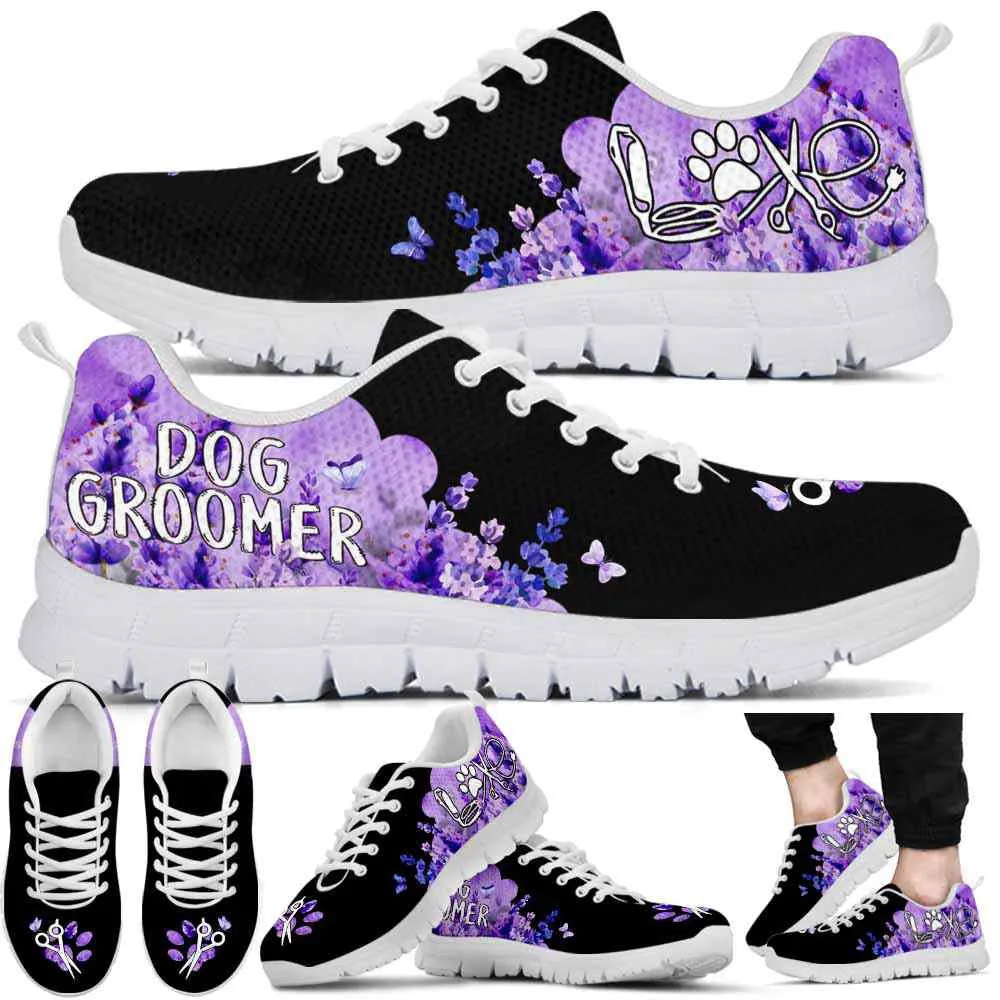 Dog Groomer Sneaker, Dog Groomer Lavender Cloud Sneakers Shoes, Best Running Shoes, Unique Gifts For Dog Lovers