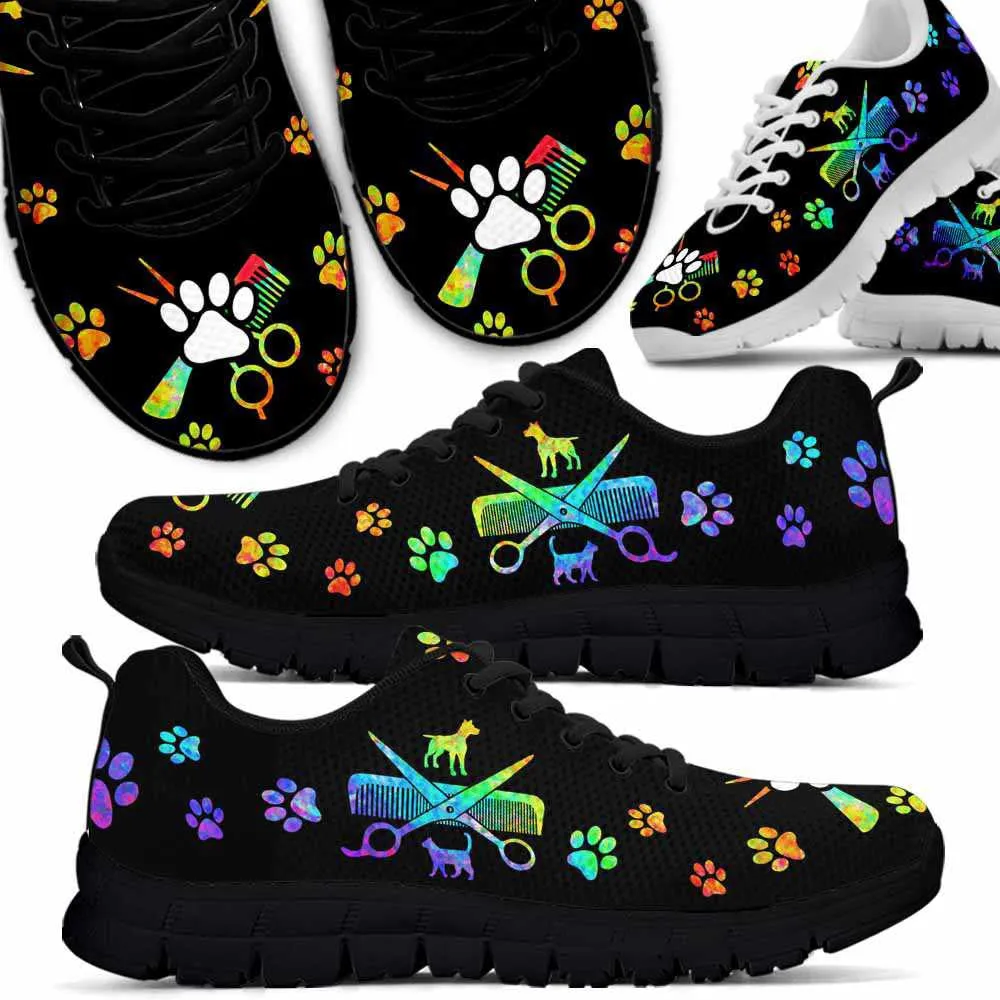 Dog Groomer Sneaker, Dog Groomer Paws Watercolor Sneakers Shoes, Best Running Shoes, Unique Gifts For Dog Lovers