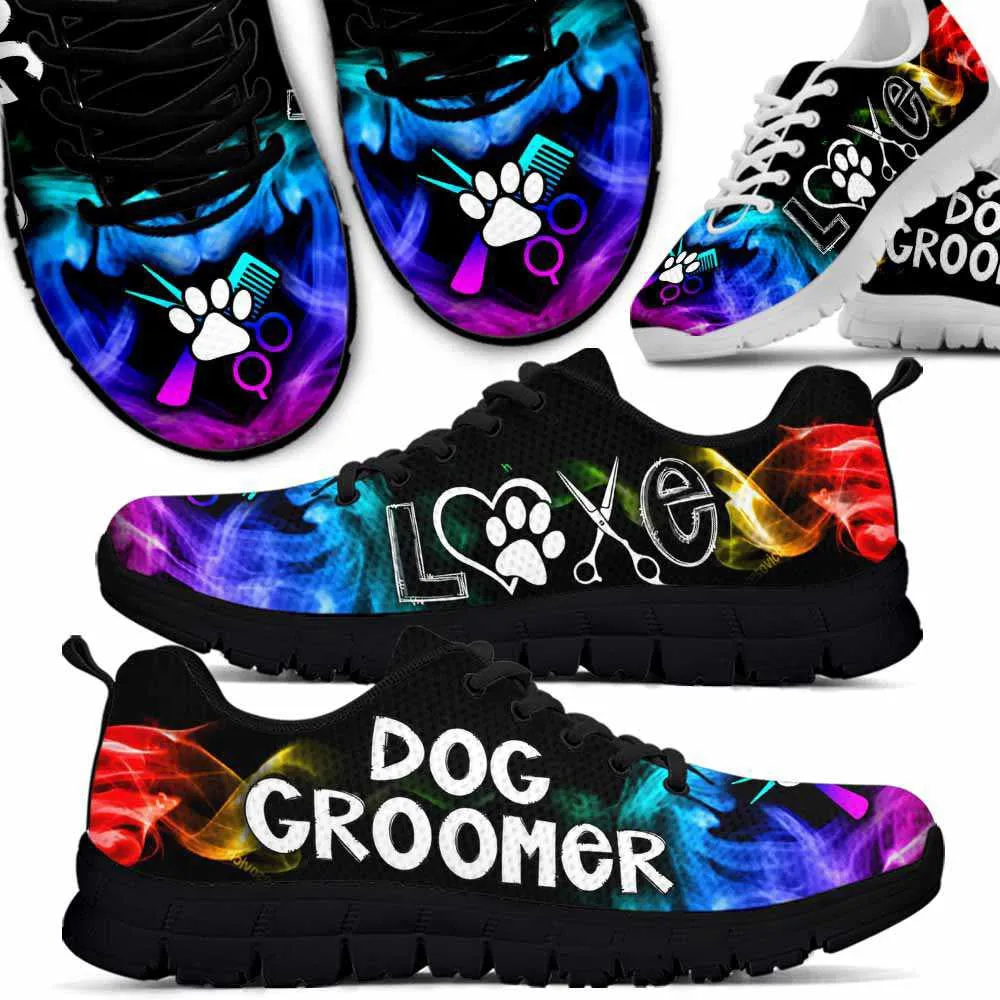 Dog Groomer Sneaker, Dog Groomer Smoke Heart Sneakers Shoes, Best Running Shoes, Unique Gifts For Dog Lovers