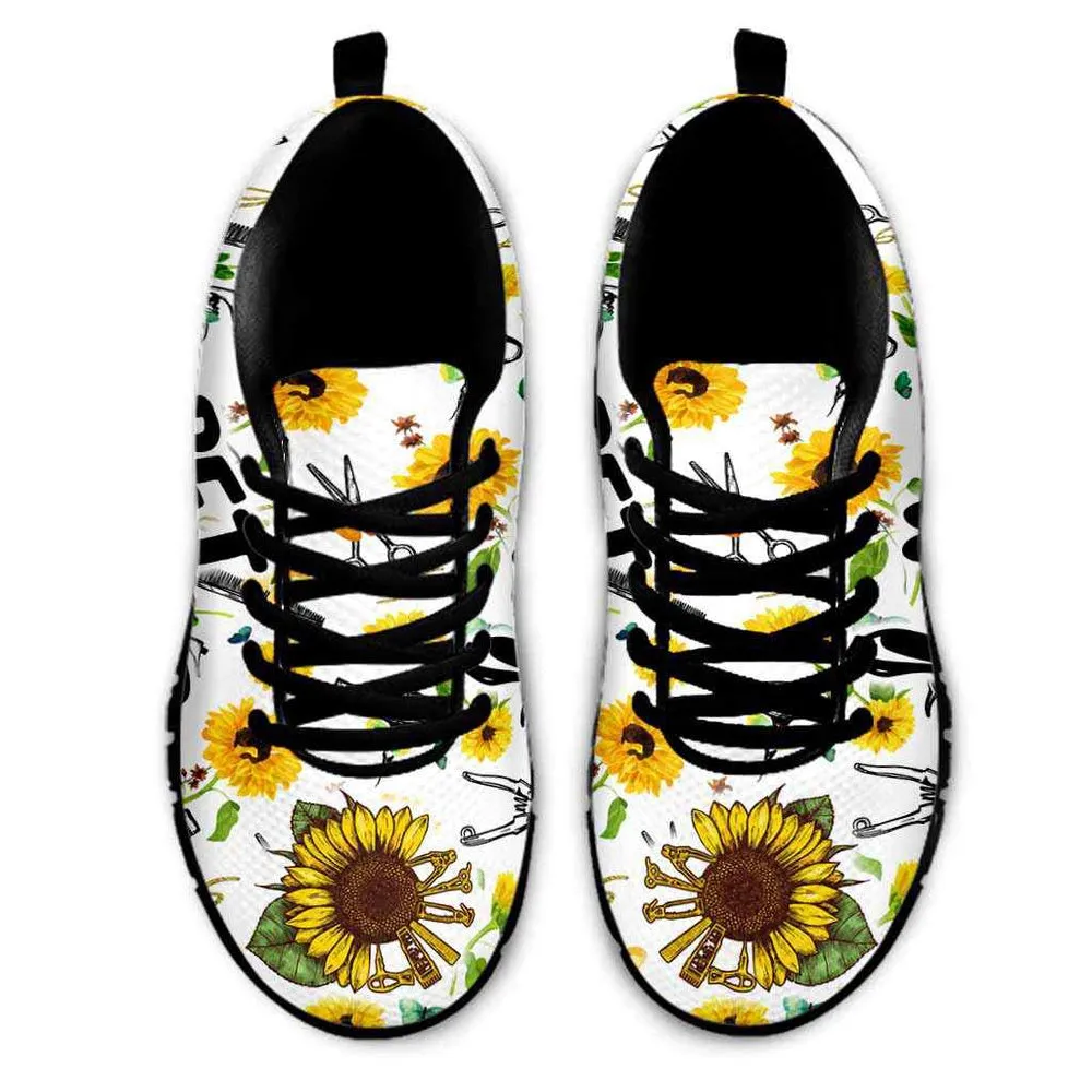 Dog Groomer Sneaker, Dog Groomer Sunflower Love Tools Pattern Sneakers Shoes, Best Running Shoes, Unique Gifts For Dog Lovers