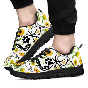 Dog Groomer Sneaker, Dog Groomer Sunflower Love Tools Pattern Sneakers Shoes, Best Running Shoes, Unique Gifts For Dog Lovers