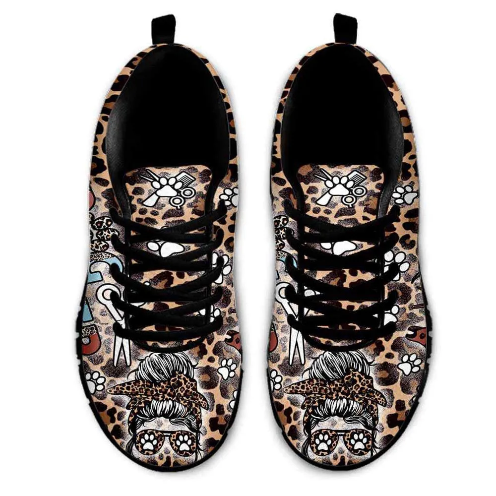 Dog Groomer Sneaker, Dog Groomer Tool Leopard Sneakers Shoes, Best Running Shoes, Unique Gifts For Dog Lovers