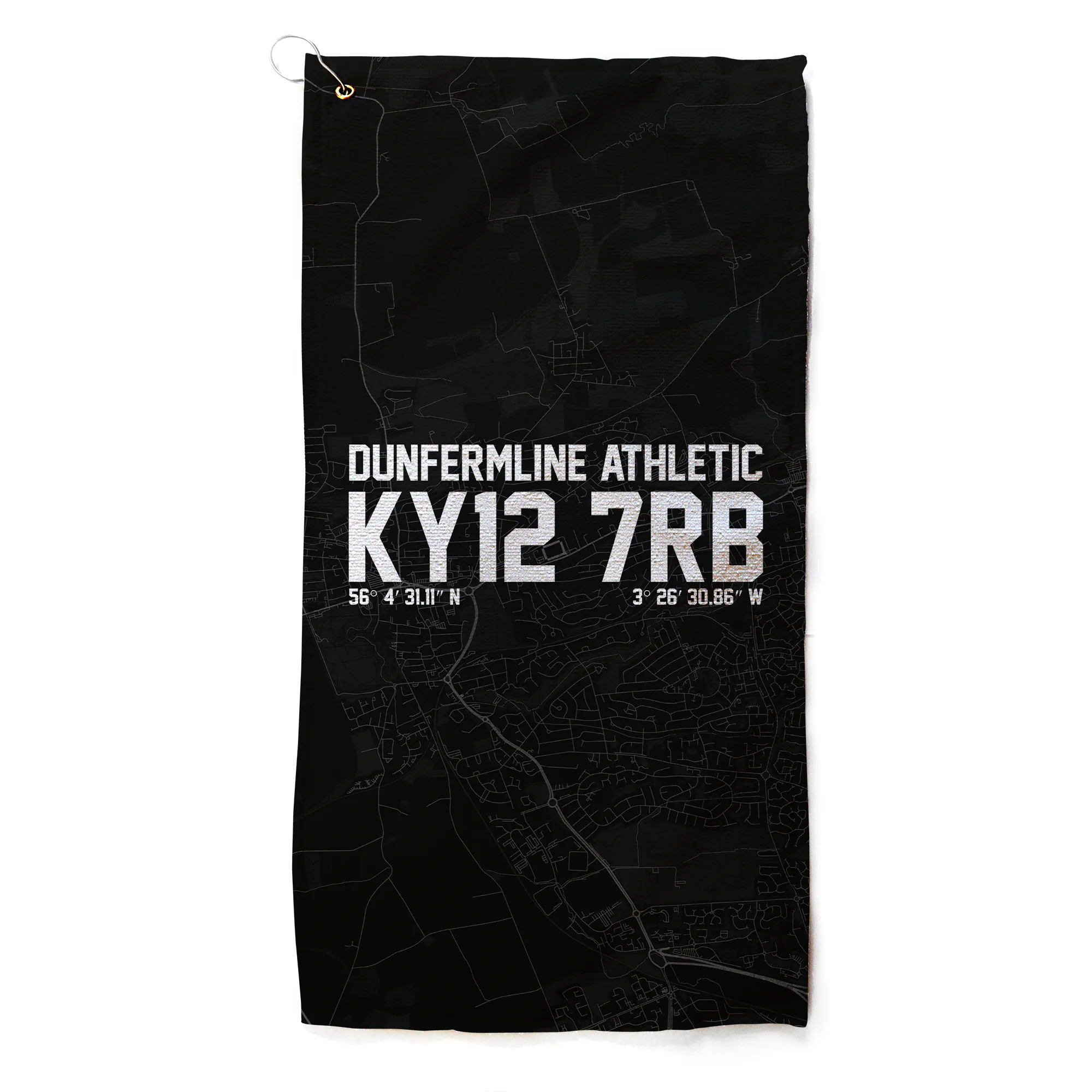 Dunfermline Athletic Map Black Golf Towel