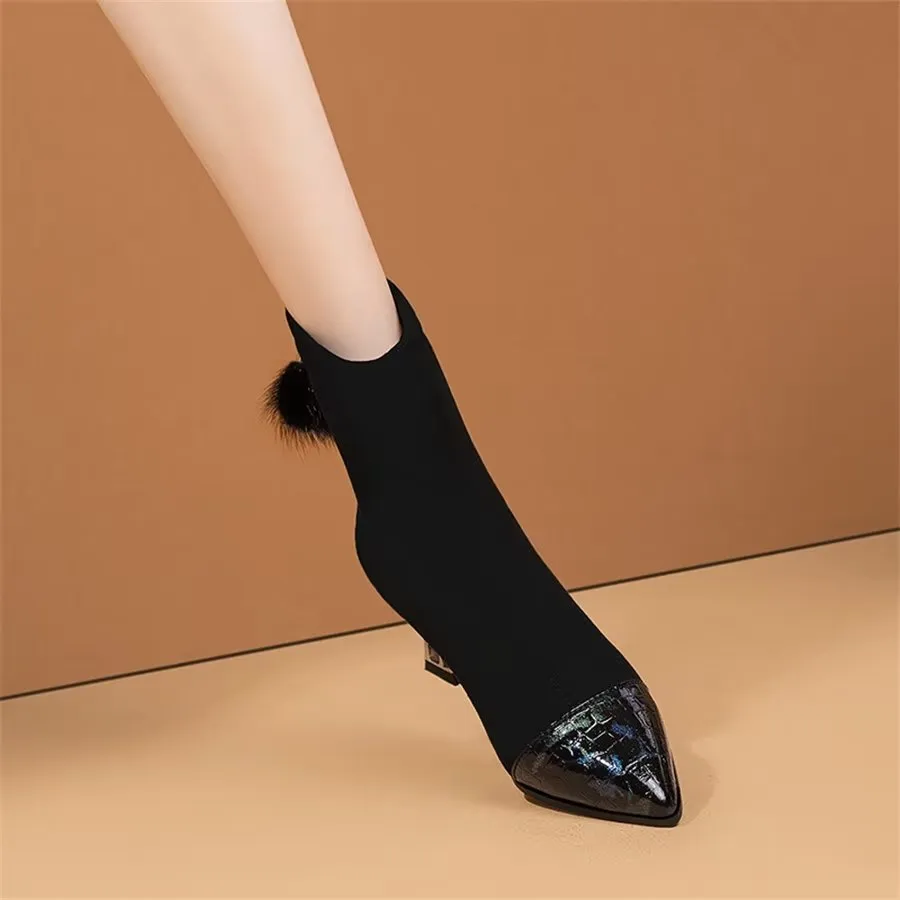 Elegant Zipper Pointed Toe Stiletto High Heel Boots