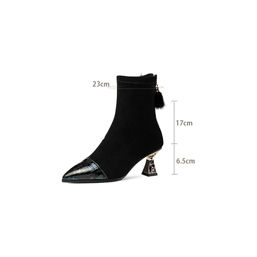 Elegant Zipper Pointed Toe Stiletto High Heel Boots