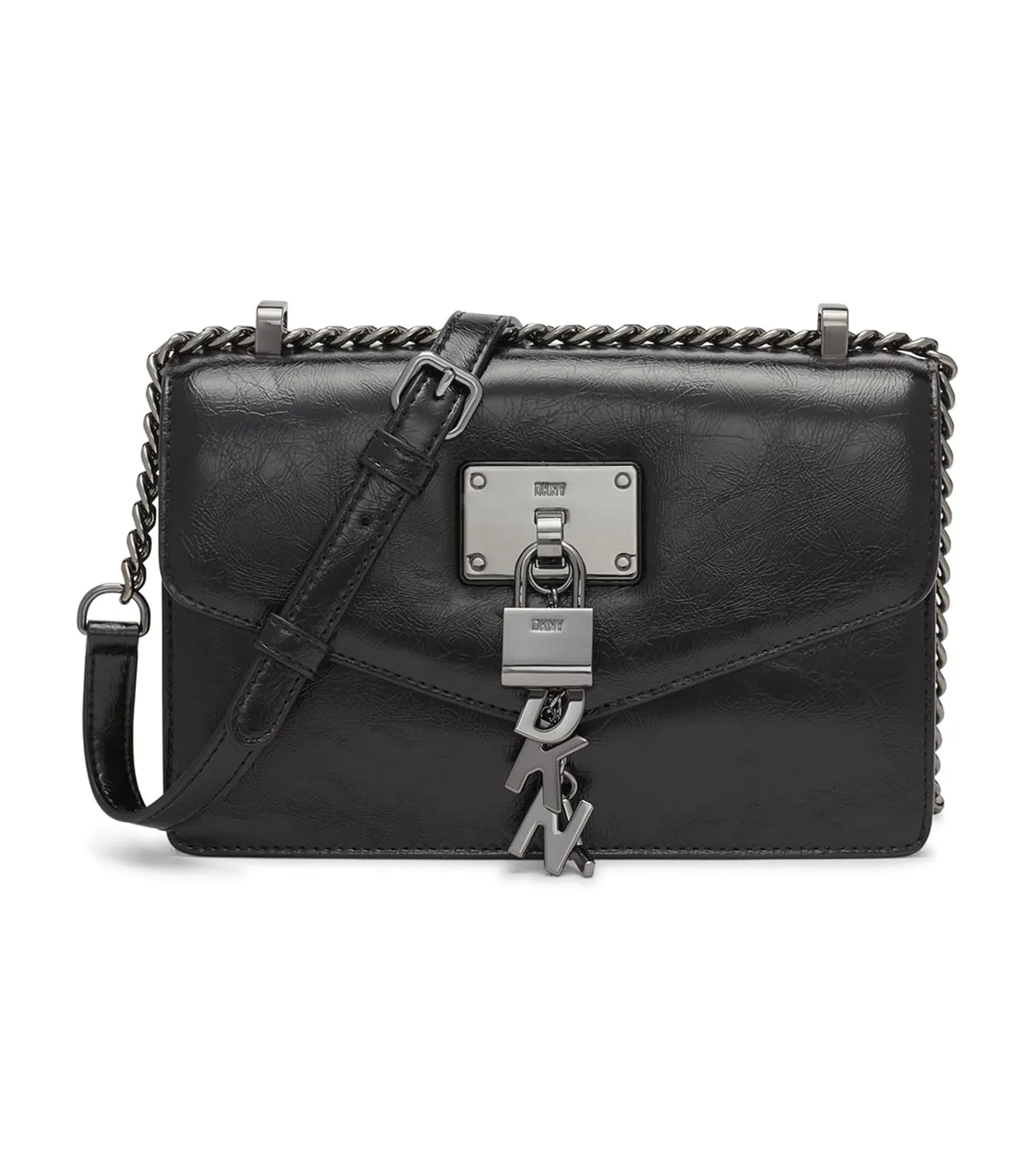 Elissa Small Flap Shoulder Bag Black/Gunmetal