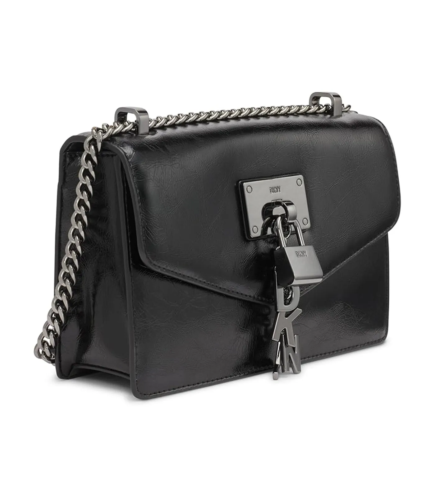 Elissa Small Flap Shoulder Bag Black/Gunmetal