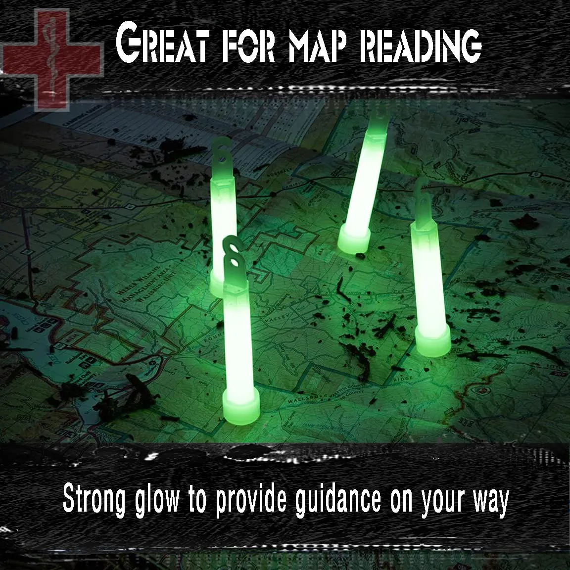 Emergency 10 Ultra Bright Green Glow Sticks - Individual Packed With Lanyard - For Camping Survival - Glow Lights for Blackouts, Hurricane and Storms- 6 Inch Chem Light Sticks with 12 Hour Duration