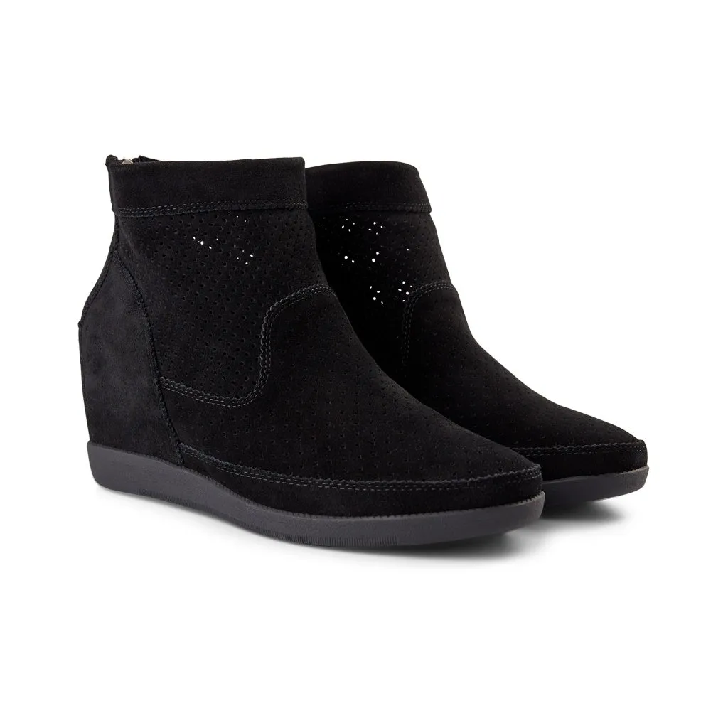 Emmy Suede Wedge - BLACK / BLACK