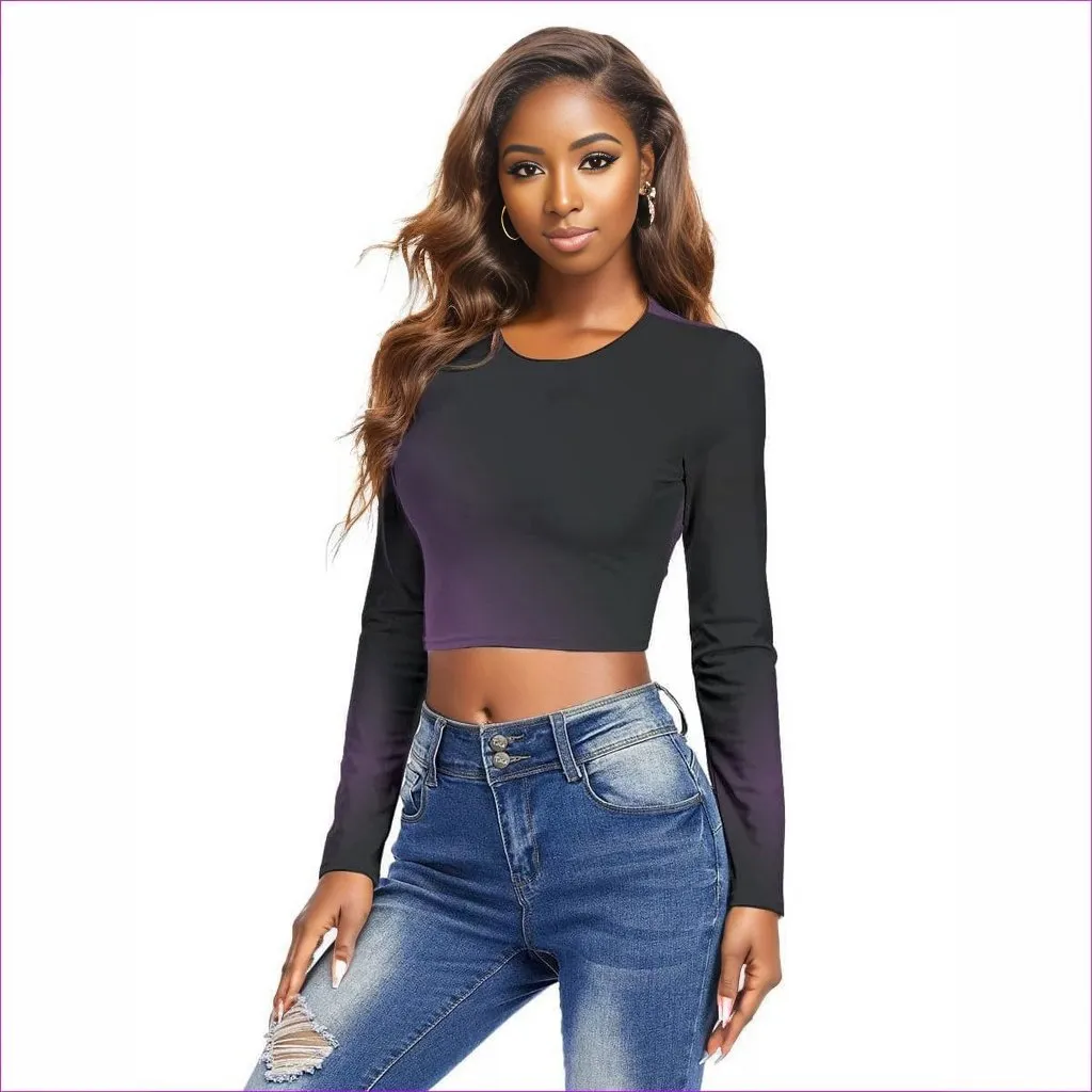 Fade Womens Round Neck Crop Top T-Shirt