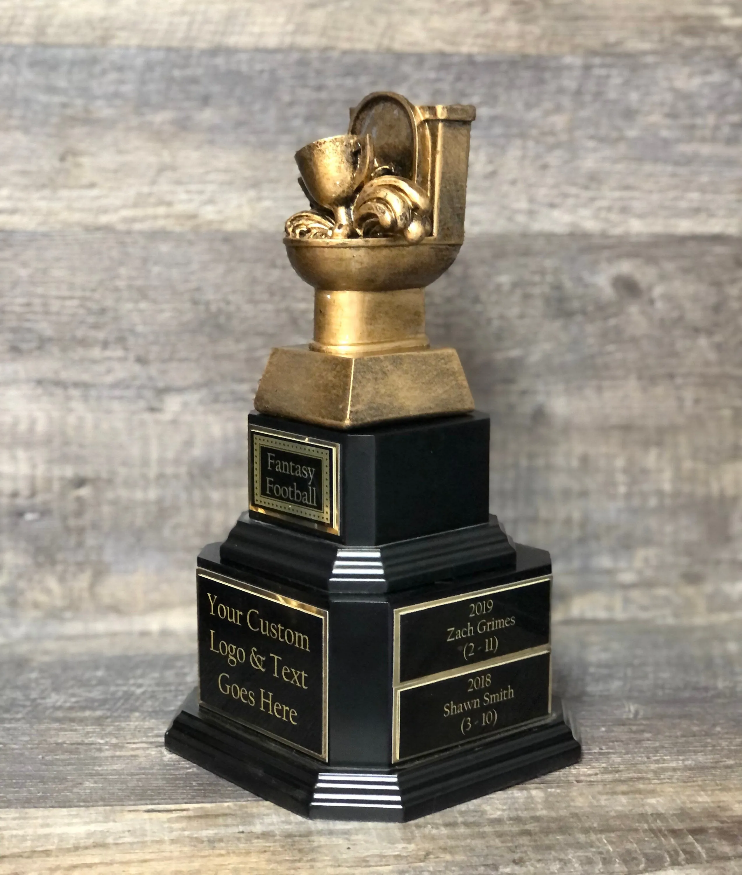 Fantasy Football Trophy Perpetual Toilet Trophy LOSER Last Place Trophy Award Full Of Shit In The Crapper Funny Trophy FFL Worst Stats