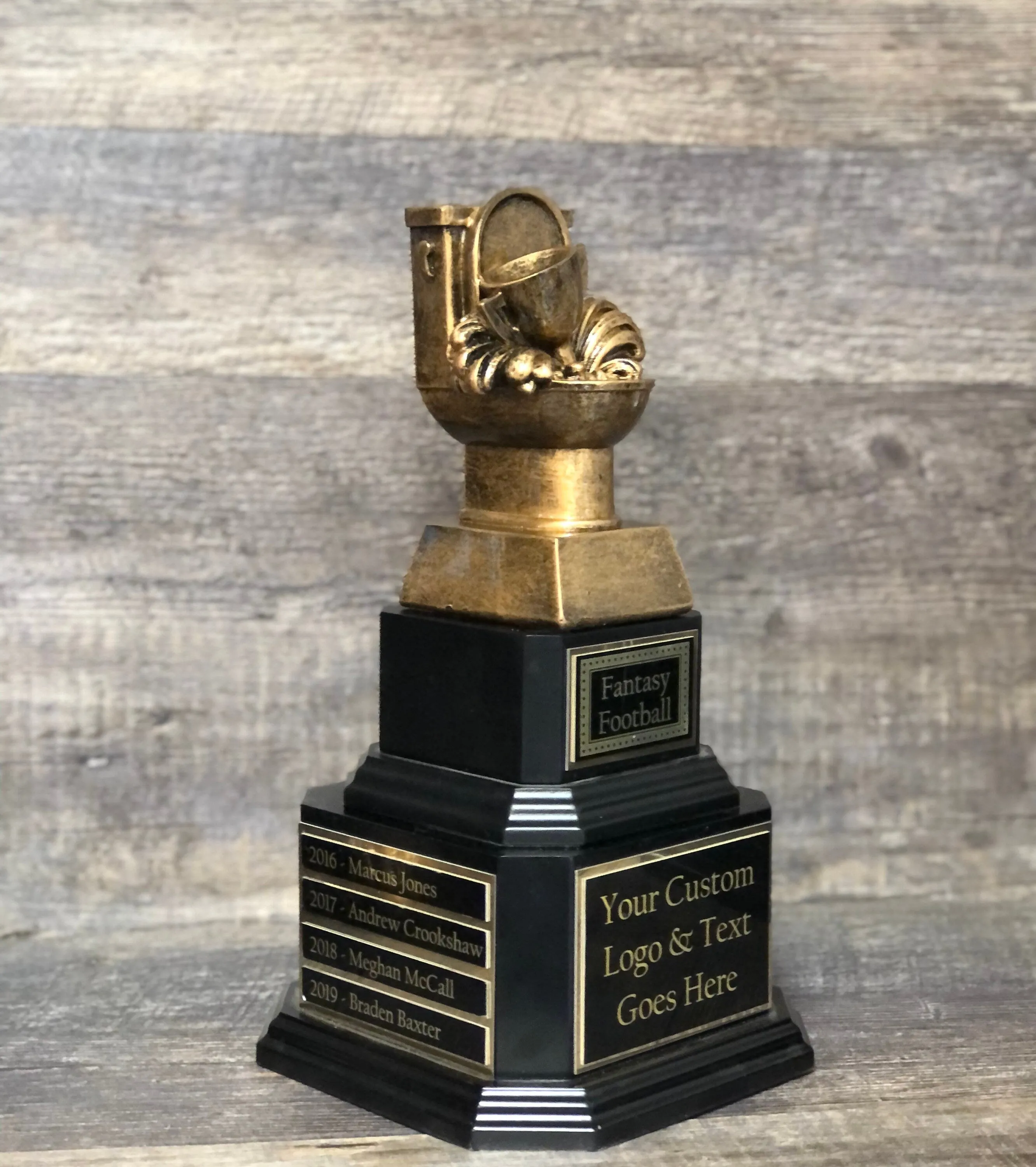 Fantasy Football Trophy Perpetual Toilet Trophy LOSER Last Place Trophy Award Full Of Shit In The Crapper Funny Trophy FFL Worst Stats