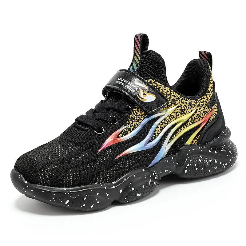 Fire Graphics Soft Soles Mesh Sneakers