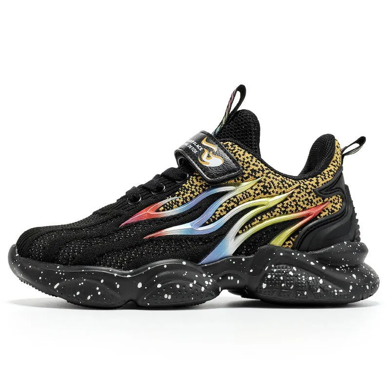 Fire Graphics Soft Soles Mesh Sneakers