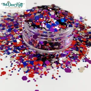 Firecracker Mixed Chunky Glitter, Polyester Glitter for Tumblers Nail Art Bling Shoes - 1oz/30g