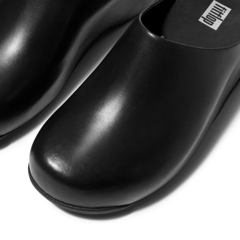 FitFlop Shuv Leather Clogs Black