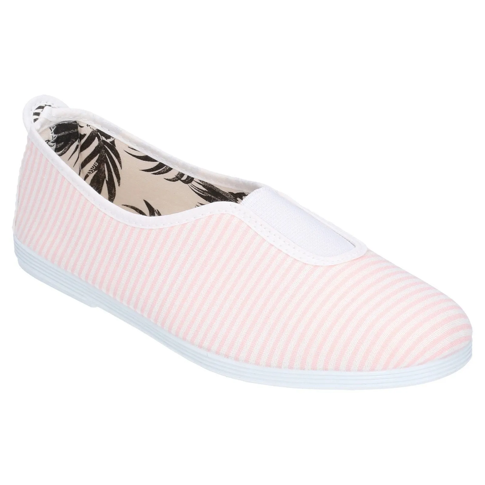 Flossy Rayuela Summer Stripe Canvas Slip-On Shoes for Women with Scented Rubber Sole & Elastic Fitting – Comfortable, Flexible Casual Footwear