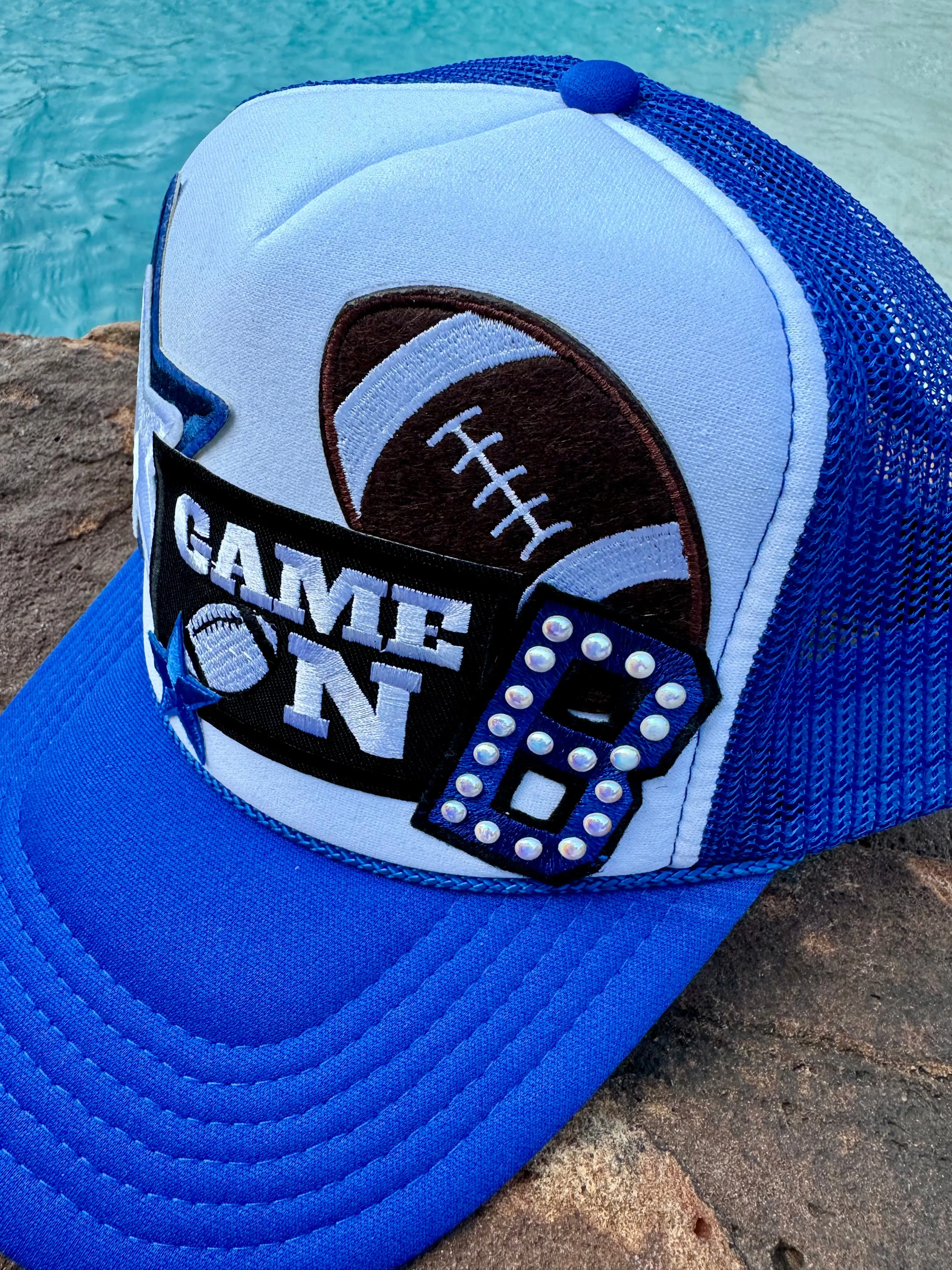 Football “B” Trucker Hat in Royal Blue