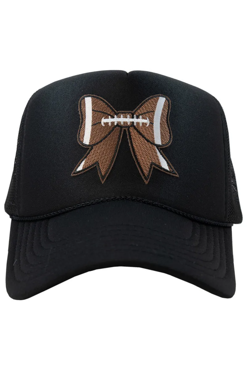 Football Bow Coquette Wholesale Patch Foam Trucker Hat