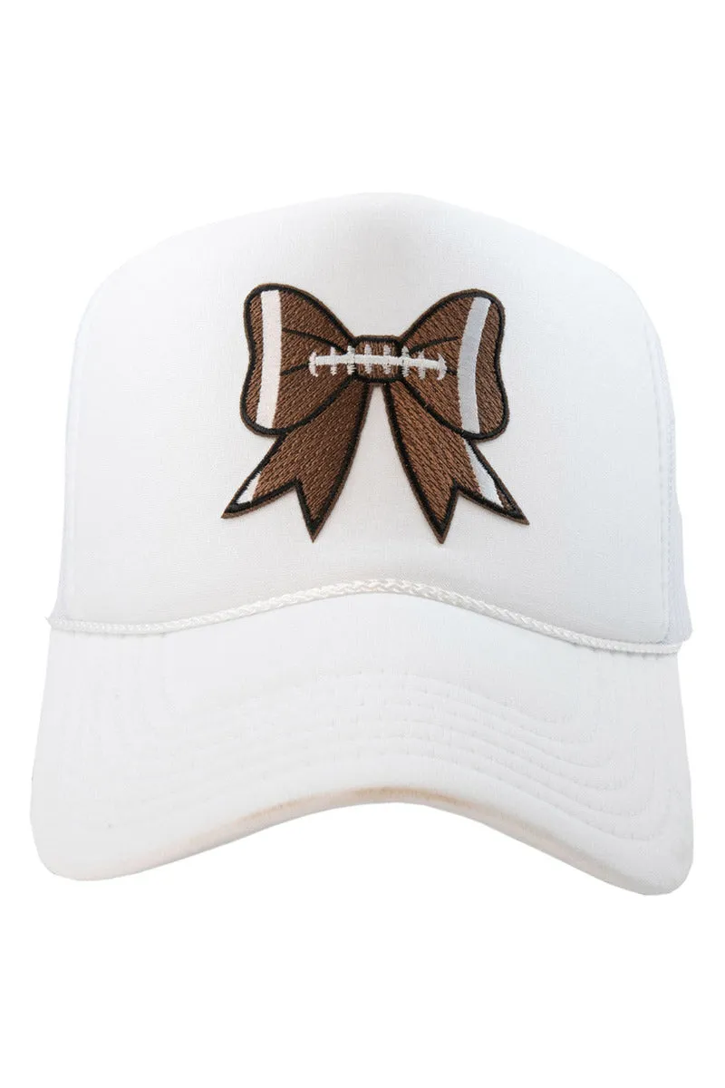 Football Bow Coquette Wholesale Patch Foam Trucker Hat