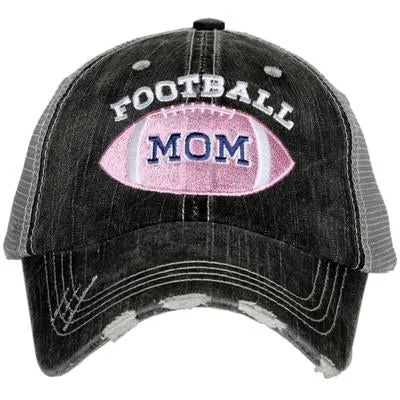 Football mom hats Embroidered distressed womens sports trucker caps